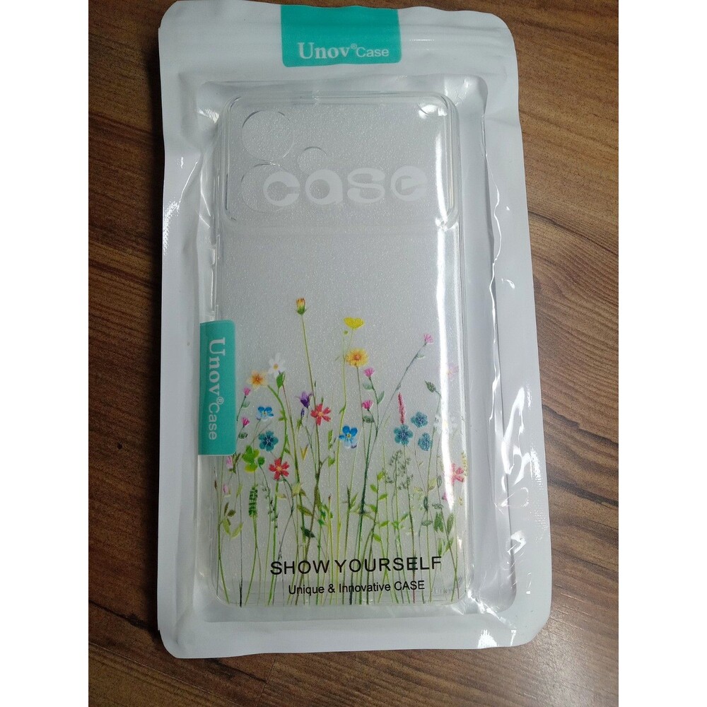 Unov Case Clear Floral Transparent Back Case for Galaxy S26 6.7 inch